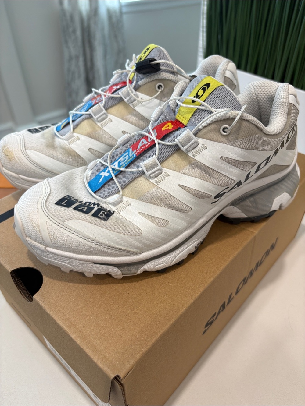 Salomon S LAB White and Gray XT-6 Inspired Trail Sneakers
